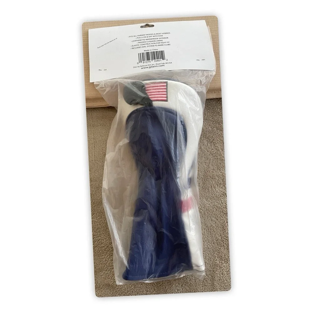 JP Lann Golf‎ USA Fairway/Hybrid Headcover Patriotic Leatherette